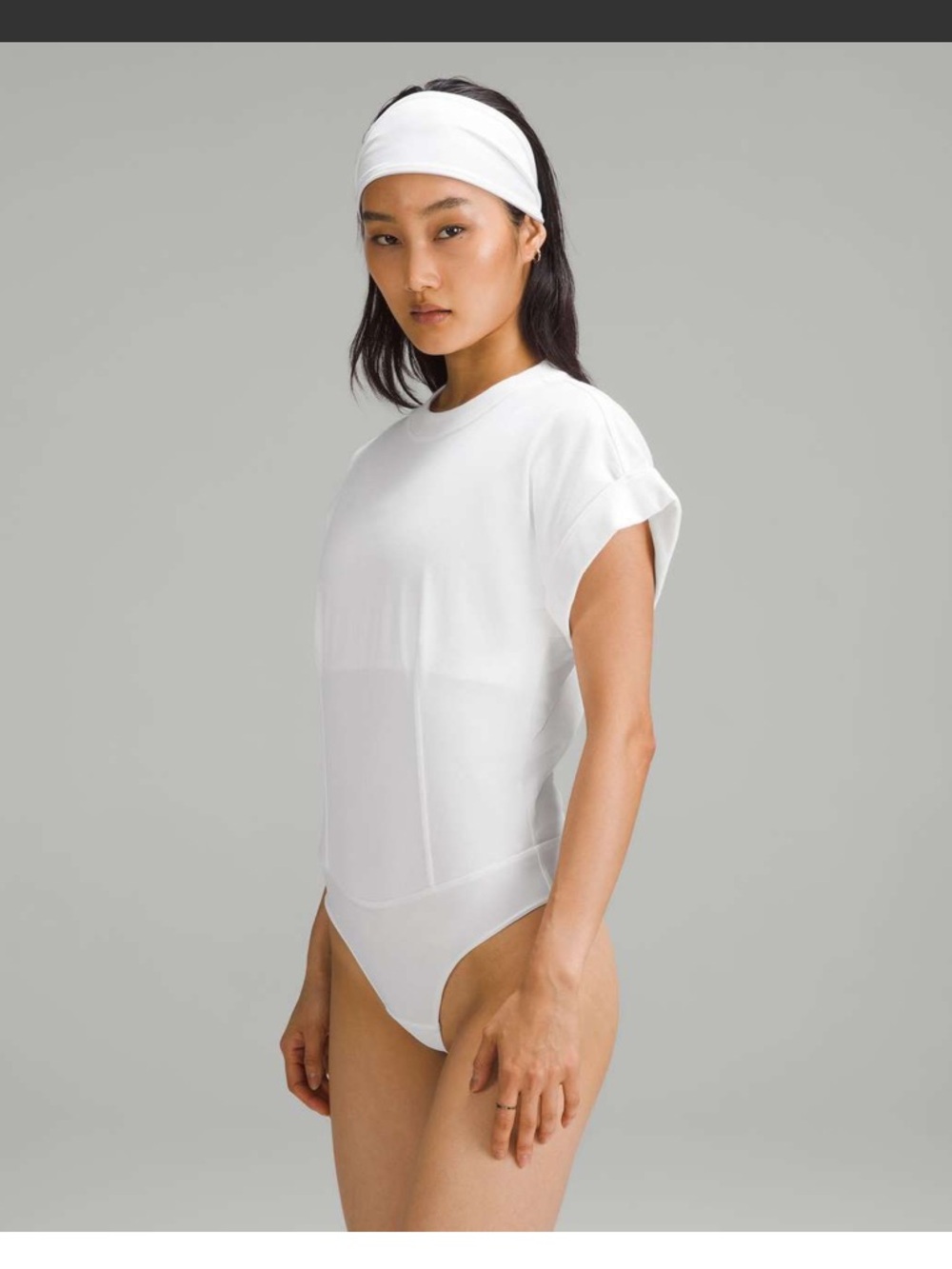 lululemon🍋 Heavyweight Cotton T-Shirt Bodysuit - White Size Medium Like New
